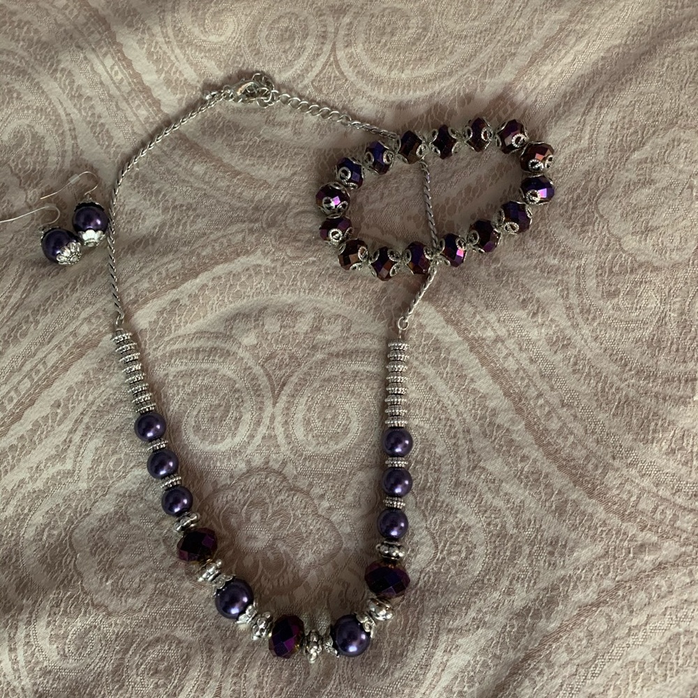 Purple jewelry set